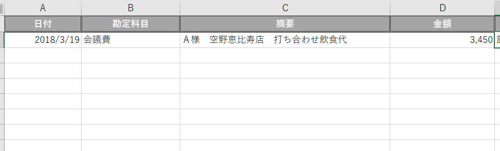 領収書 レシート がない場合の経費は Excelか伝票に記録しておく